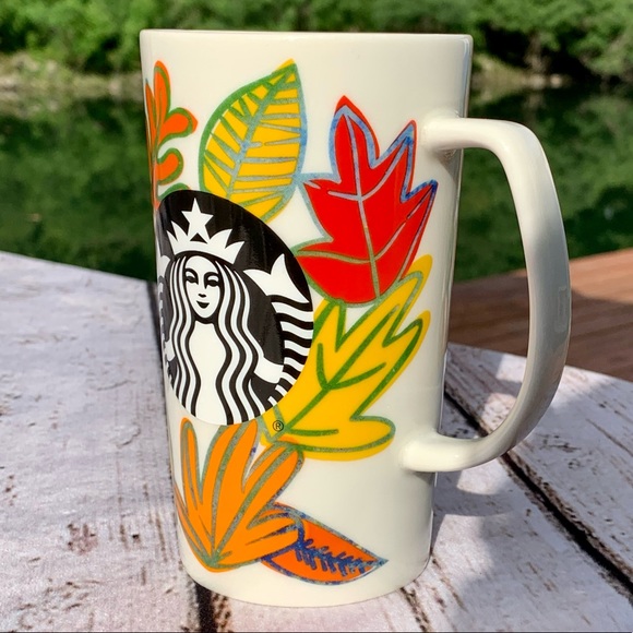 Starbucks 2016 Fall Autumn Leaves Harvest Tall Coffee Cup Mug 16 Oz October - Picture 4 of 12